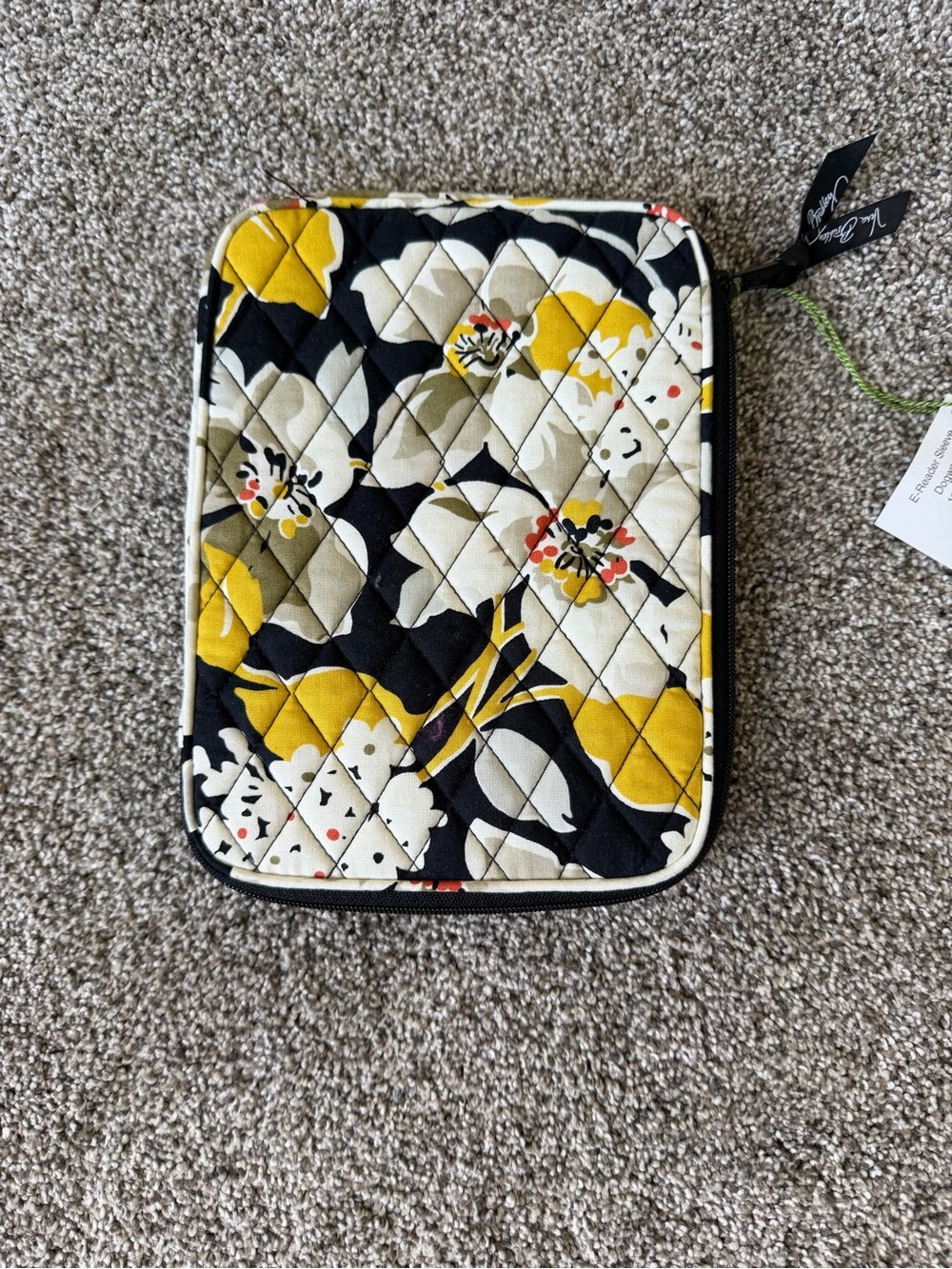 NWT Vera Bradley Yellow Floral Quilted e-reader Sleeve